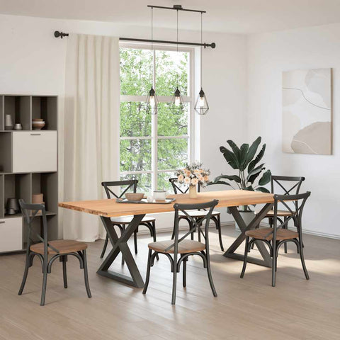 vidaXL Dining Table Legs 2 pcs Anthracite 90x(72-73.3) cm Steel