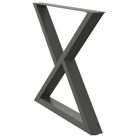 vidaXL Dining Table Legs 2 pcs Anthracite 90x(72-73.3) cm Steel