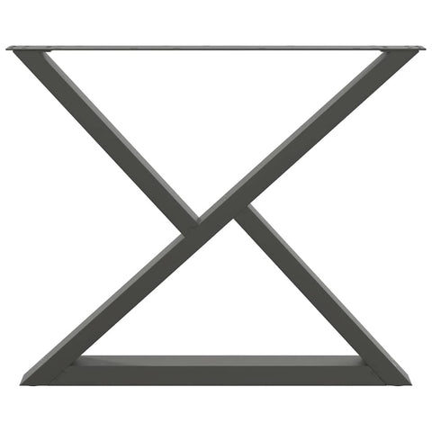 vidaXL Dining Table Legs 2 pcs Anthracite 90x(72-73.3) cm Steel