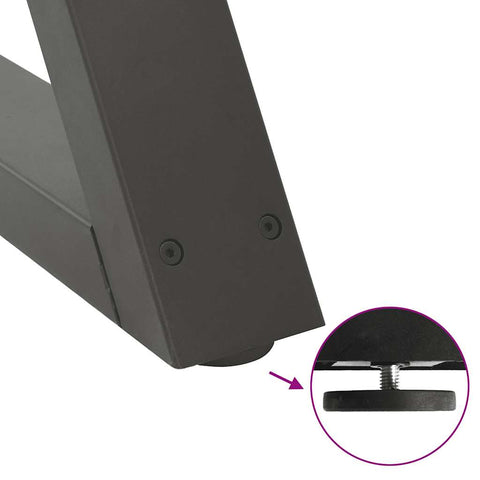 vidaXL Dining Table Legs 2 pcs Anthracite 90x(72-73.3) cm Steel