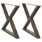 vidaXL Dining Table Legs 2 pcs Natural Steel 90x(72-73.3) cm Steel