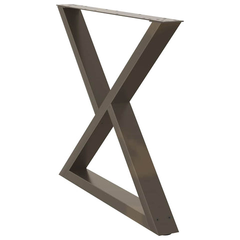 vidaXL Dining Table Legs 2 pcs Natural Steel 90x(72-73.3) cm Steel