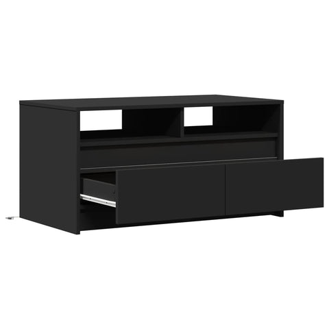 vidaXL Coffee Table with LED Lights Black Engineered Wood