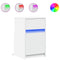 vidaXL Bedside Cabinet with LED Lights White Engineered Wood