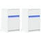 vidaXL Bedside Cabinets with LED Lights 2 pcs White Engineered Wood