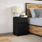 vidaXL Bedside Cabinet with LED Lights Black Engineered Wood