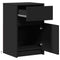 vidaXL Bedside Cabinet with LED Lights Black Engineered Wood
