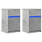 vidaXL Bedside Cabinets with LED Lights 2 pcs Concrete Grey Engineered Wood