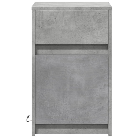 vidaXL Bedside Cabinets with LED Lights 2 pcs Concrete Grey Engineered Wood