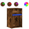 vidaXL Bedside Cabinet with LED Lights Smoked Oak Engineered Wood