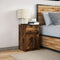 vidaXL Bedside Cabinet with LED Lights Smoked Oak Engineered Wood