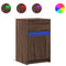 vidaXL Bedside Cabinet with LED Lights Brown Oak Engineered Wood