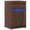 vidaXL Bedside Cabinet with LED Lights Brown Oak Engineered Wood