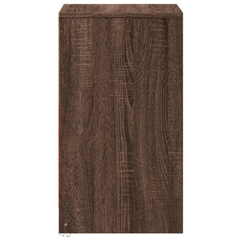 vidaXL Bedside Cabinet with LED Lights Brown Oak Engineered Wood
