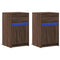 vidaXL Bedside Cabinets with LED Lights 2 pcs Brown Oak Engineered Wood