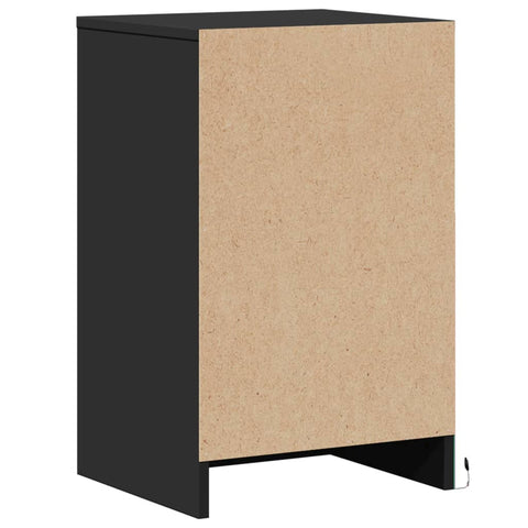 vidaXL Bedside Cabinet with LED Lights Black Engineered Wood