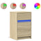 vidaXL Bedside Cabinet with LED Lights Sonoma Oak Engineered Wood