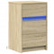 vidaXL Bedside Cabinet with LED Lights Sonoma Oak Engineered Wood