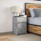 vidaXL Bedside Cabinet with LED Lights Concrete Grey Engineered Wood