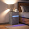 vidaXL Bedside Cabinet with LED Lights Concrete Grey Engineered Wood