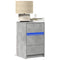 vidaXL Bedside Cabinet with LED Lights Concrete Grey Engineered Wood