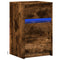 vidaXL Bedside Cabinet with LED Lights Smoked Oak Engineered Wood