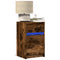 vidaXL Bedside Cabinet with LED Lights Smoked Oak Engineered Wood