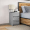 vidaXL Bedside Cabinet with LED Lights Grey Sonoma Engineered Wood