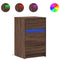 vidaXL Bedside Cabinet with LED Lights Brown Oak Engineered Wood