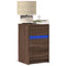 vidaXL Bedside Cabinet with LED Lights Brown Oak Engineered Wood