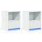 vidaXL Bedside Cabinets with LED Lights 2 pcs White Engineered Wood
