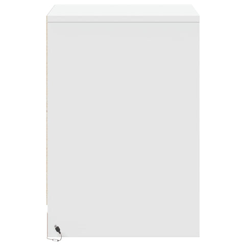 vidaXL Bedside Cabinets with LED Lights 2 pcs White Engineered Wood