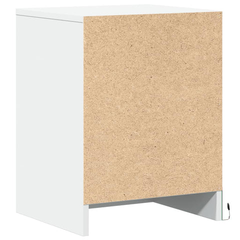 vidaXL Bedside Cabinets with LED Lights 2 pcs White Engineered Wood