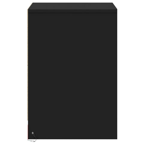 vidaXL Bedside Cabinets with LED Lights 2 pcs Black Engineered Wood