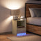 vidaXL Bedside Cabinet with LED Lights Sonoma Oak Engineered Wood