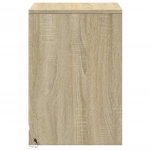 vidaXL Bedside Cabinet with LED Lights Sonoma Oak Engineered Wood