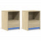 vidaXL Bedside Cabinets with LED Lights 2 pcs Sonoma Oak Engineered Wood