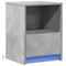 vidaXL Bedside Cabinet with LED Lights Concrete Grey Engineered Wood