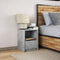 vidaXL Bedside Cabinet with LED Lights Concrete Grey Engineered Wood