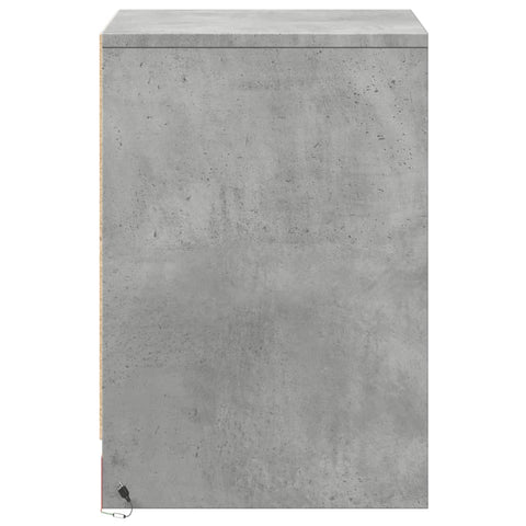 vidaXL Bedside Cabinet with LED Lights Concrete Grey Engineered Wood