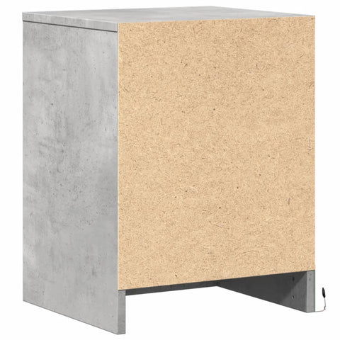 vidaXL Bedside Cabinet with LED Lights Concrete Grey Engineered Wood