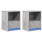 vidaXL Bedside Cabinets with LED Lights 2 pcs Concrete Grey Engineered Wood