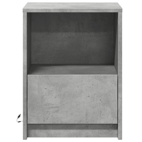 vidaXL Bedside Cabinets with LED Lights 2 pcs Concrete Grey Engineered Wood