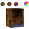 vidaXL Bedside Cabinet with LED Lights Smoked Oak Engineered Wood
