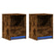 vidaXL Bedside Cabinets with LED Lights 2 pcs Smoked Oak Engineered Wood