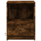 vidaXL Bedside Cabinets with LED Lights 2 pcs Smoked Oak Engineered Wood