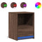 vidaXL Bedside Cabinet with LED Lights Brown Oak Engineered Wood