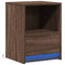 vidaXL Bedside Cabinet with LED Lights Brown Oak Engineered Wood