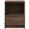 vidaXL Bedside Cabinet with LED Lights Brown Oak Engineered Wood