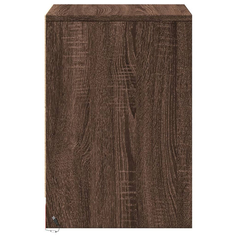 vidaXL Bedside Cabinet with LED Lights Brown Oak Engineered Wood